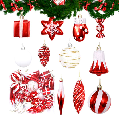 Candy Christmas Tree Ornaments Candy Canes Ball Pendants 24Pcs Shatterproof Aesthetic Vibrant Tree Christmas Tree Ball Ornaments