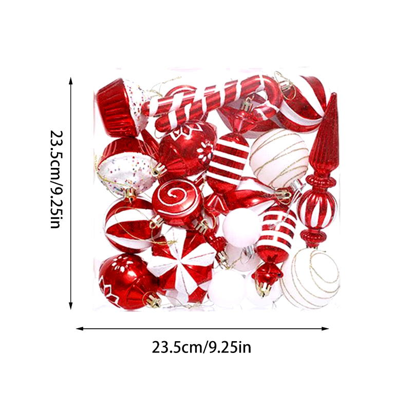 Candy Christmas Tree Ornaments Candy Canes Ball Pendants 24Pcs Shatterproof Aesthetic Vibrant Tree Christmas Tree Ball Ornaments