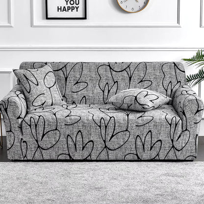 1Pc Flower Printed Elastic Sofa Cover Antidirty Spandex Sofa Cover Furniture Protector for Bedroom Office Living Room Home Decor