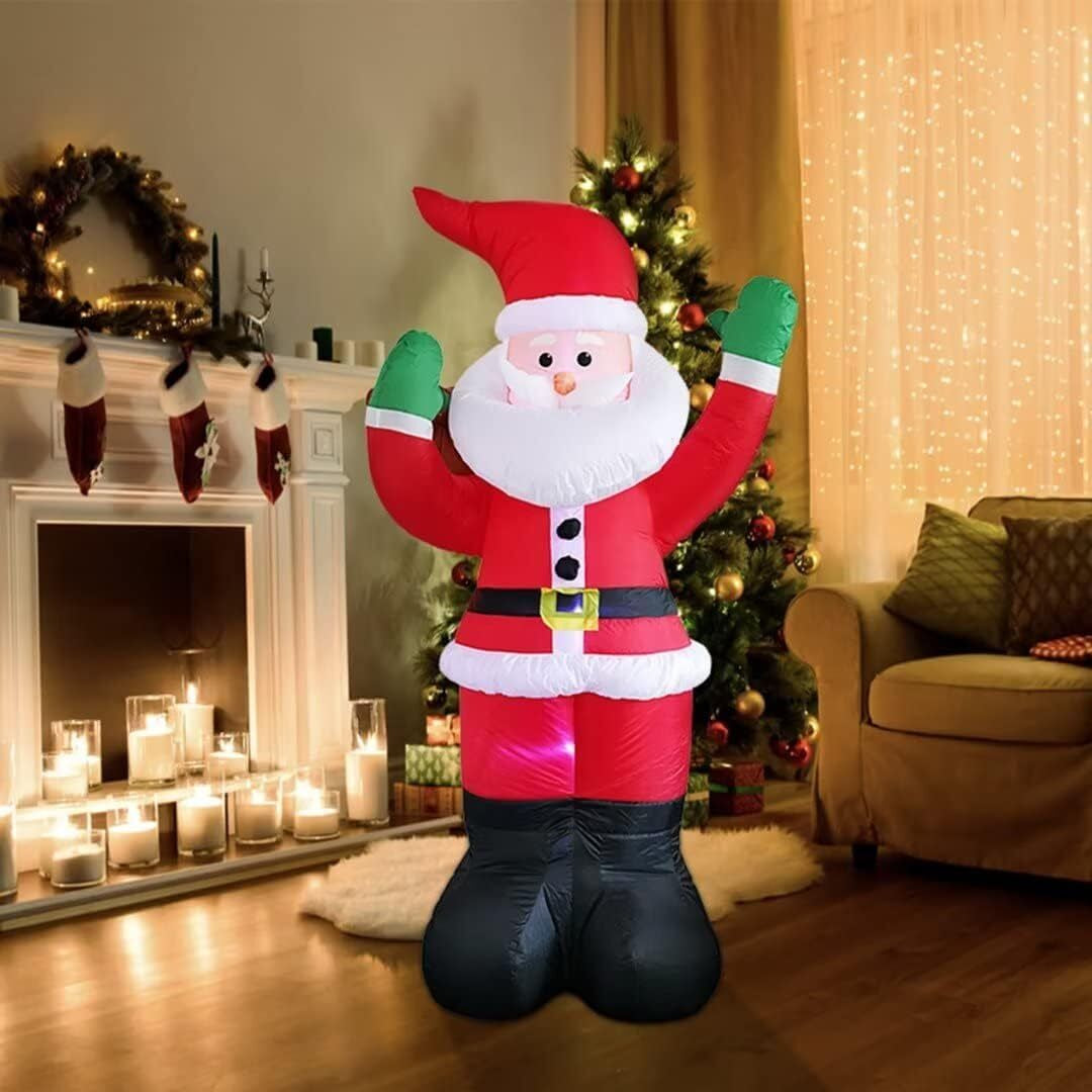 6 FT Christmas Inflatables Santa Claus Christmas Inflatables Built-In LED Lights