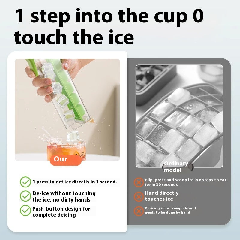 Ice Cube Mold Household Ice Maker Food Grade Press Ice Tray Ice Cube Maker Ice Tray Mold with Storage Box Kitchen Gadget