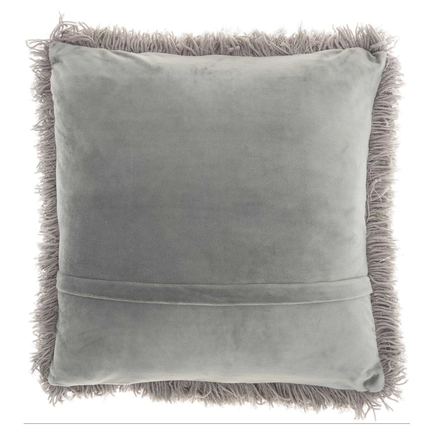 Yarn Shimmer Shag Decorative Throw Pillow, 17" X 17", Charcoal