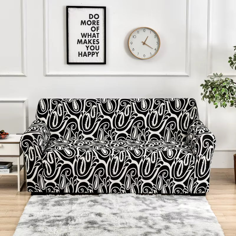 1Pc Flower Printed Elastic Sofa Cover Antidirty Spandex Sofa Cover Furniture Protector for Bedroom Office Living Room Home Decor